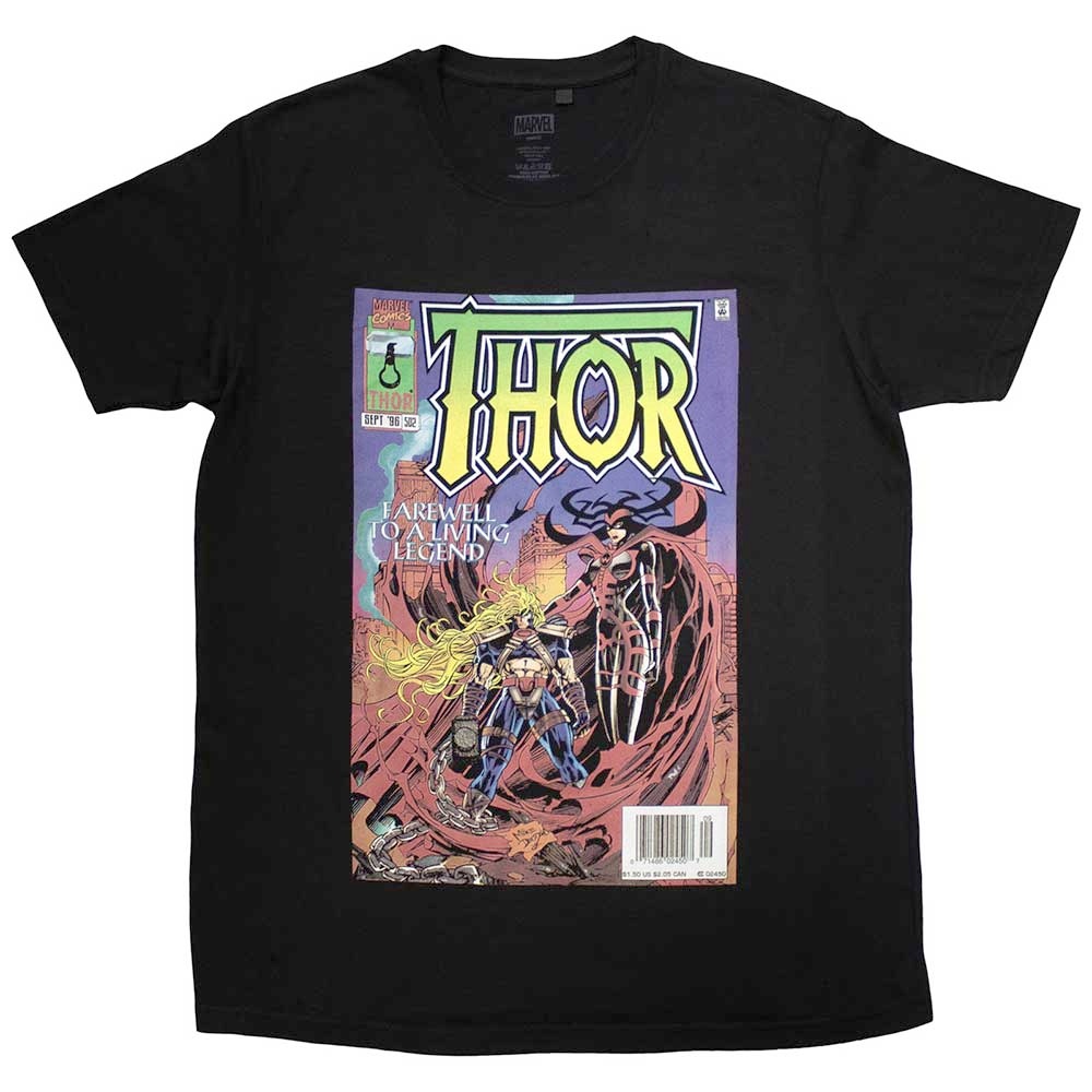 Marvel Thor - Thor Living Legend Comic Cover Tshirt Homme - Noir